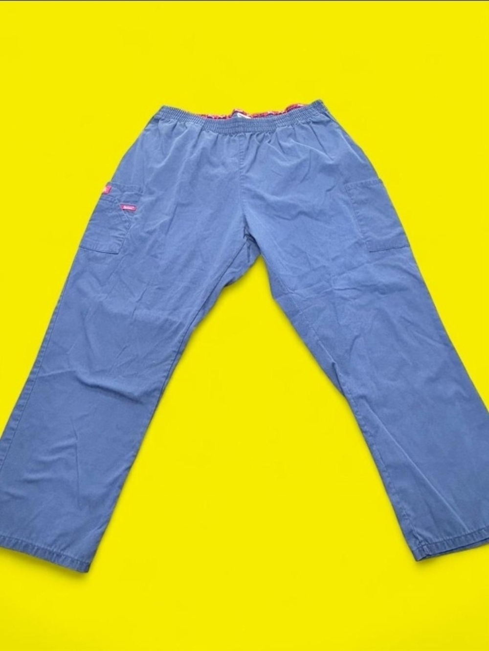 Men's Casual Cargo Pants in Blue with Elastic Waist